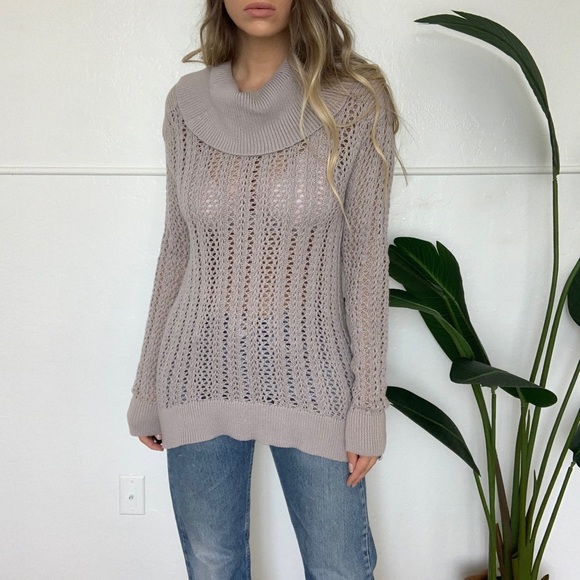 {Calvin Klein} open knit cowl neck sweater - Picture 2 of 9